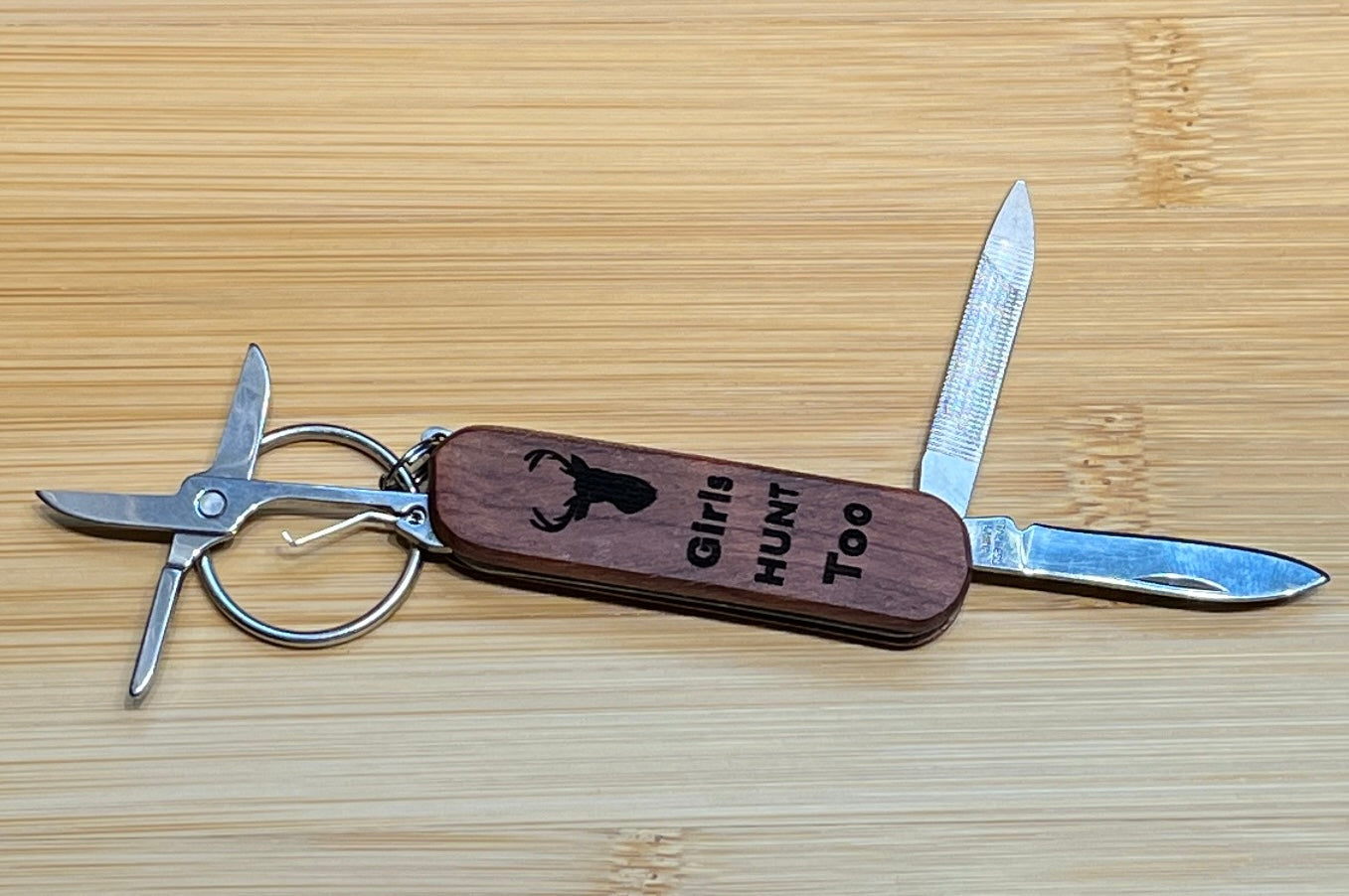 Wooden 3-Function Keychain