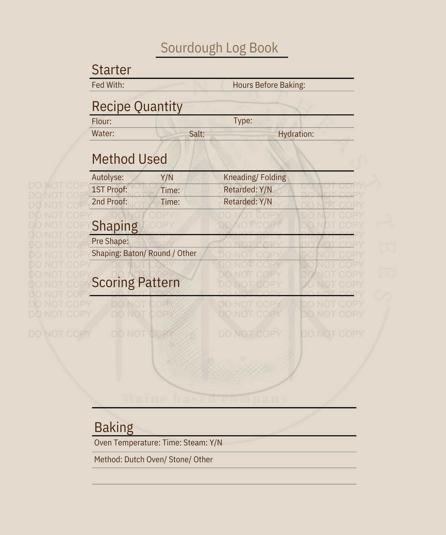 Sourdough Logbook